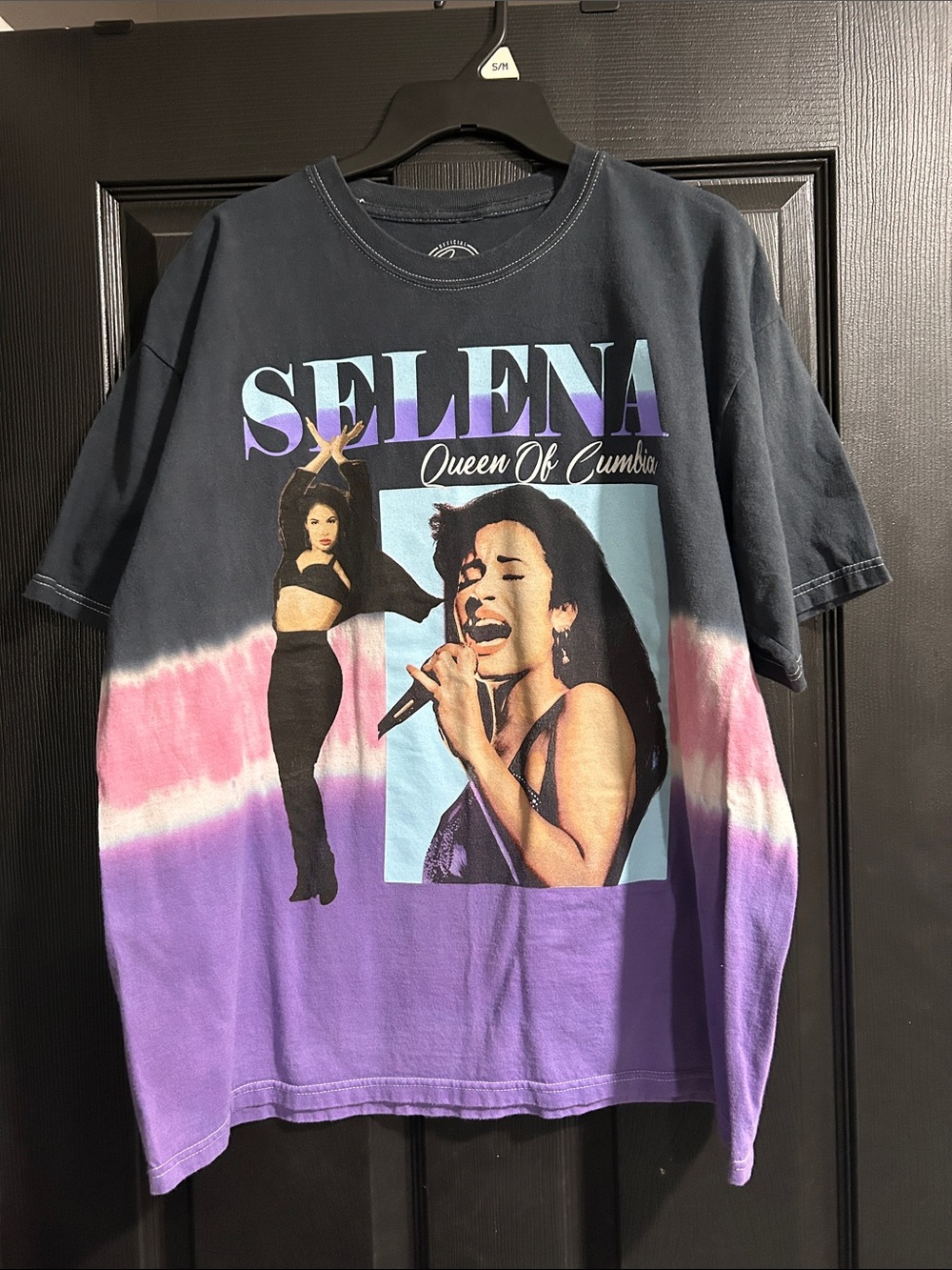 Queen of Cumbia Tie-Dye Graphic Tee - Black/Purple/Pink